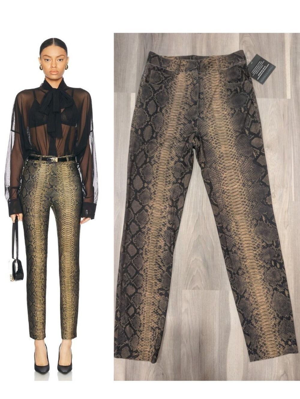 Norma Kamali | High Waisted Pencil Leg Jeans In Python